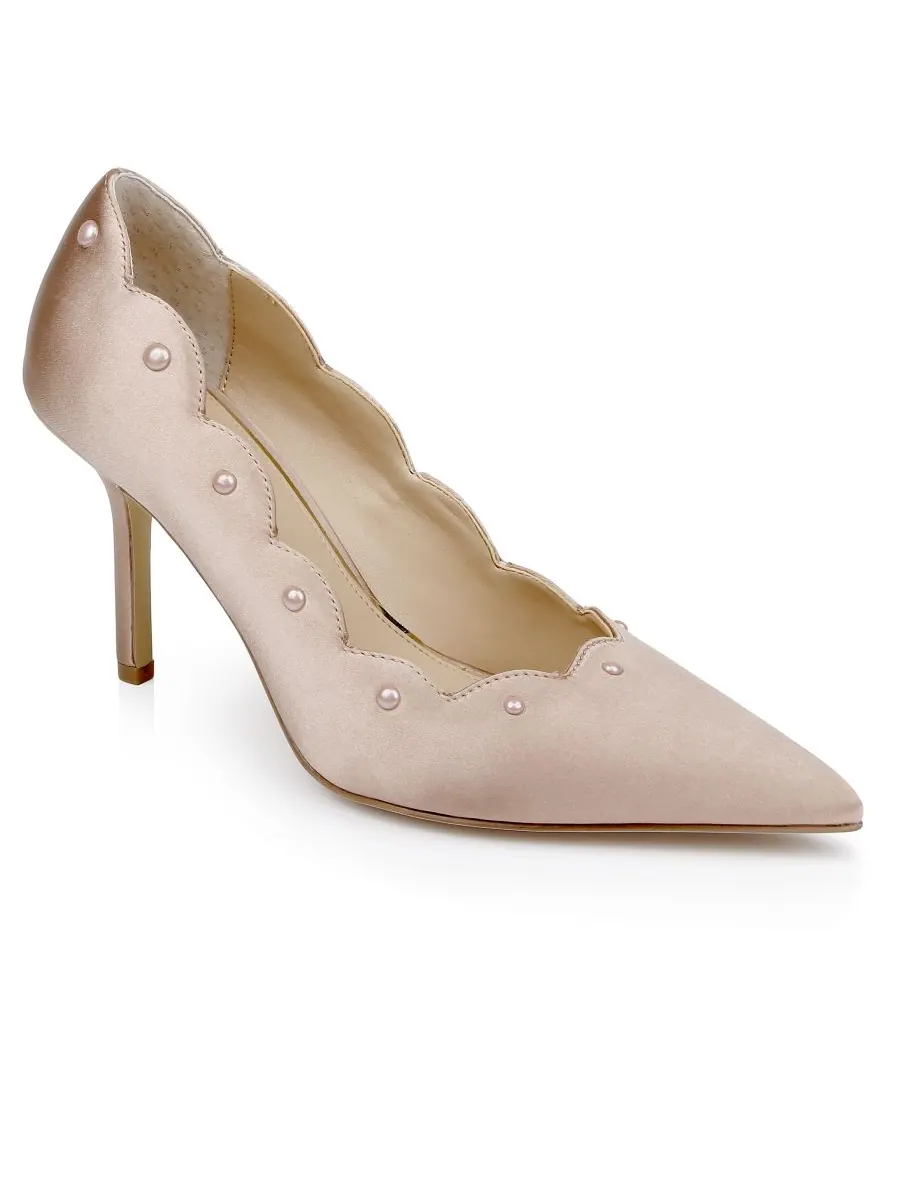 Женские вечерние туфли Eleni Jewel Badgley Mischka — изображение 1 из 5, бежевый