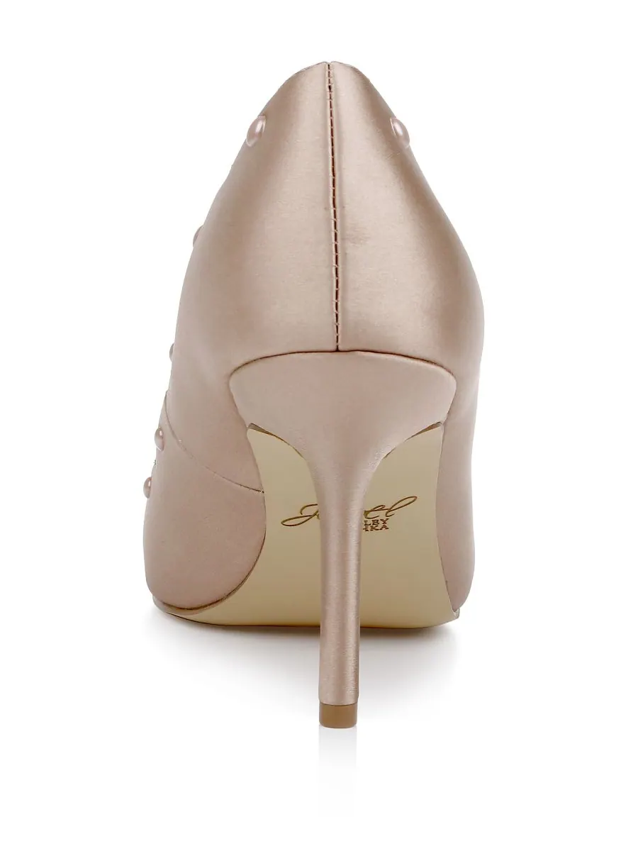 Женские вечерние туфли Eleni Jewel Badgley Mischka — изображение 3 из 5, бежевый