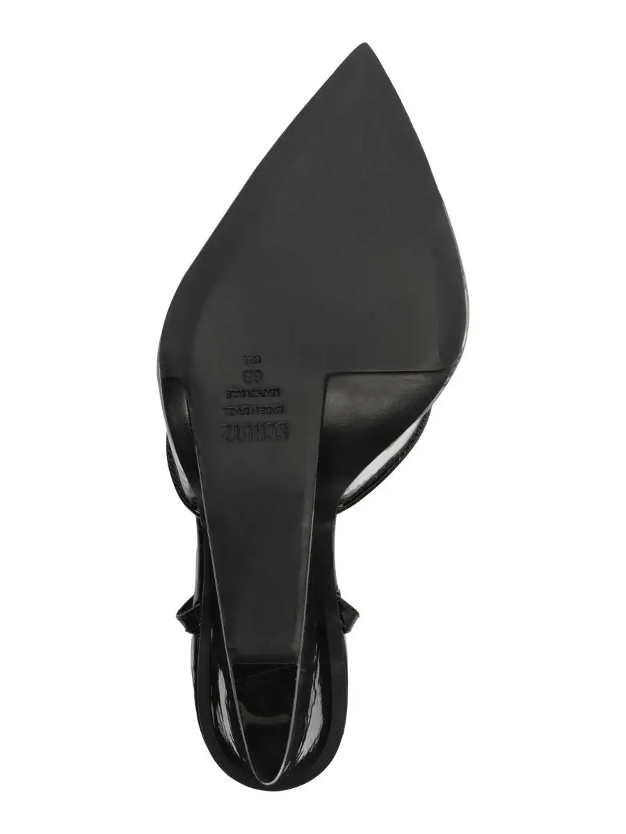 Женские босоножки-танкетки с прозрачным верхом Elodie Vinyl Pointed Toe Wedge Sandals Schutz — изображение 5 из 5