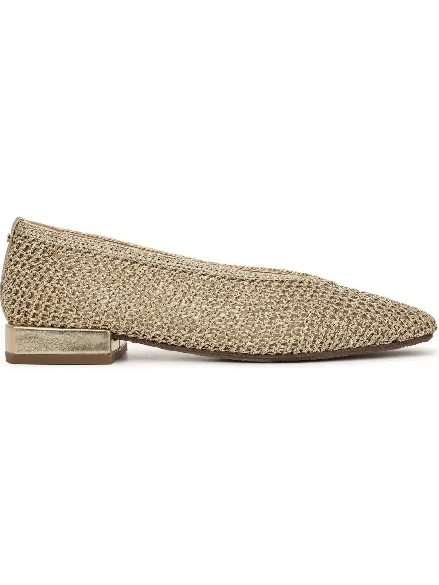 Женские вязаные балетки Kasey Sam Edelman, amber золото woven fabric — изображение 2 из 5, золотистый