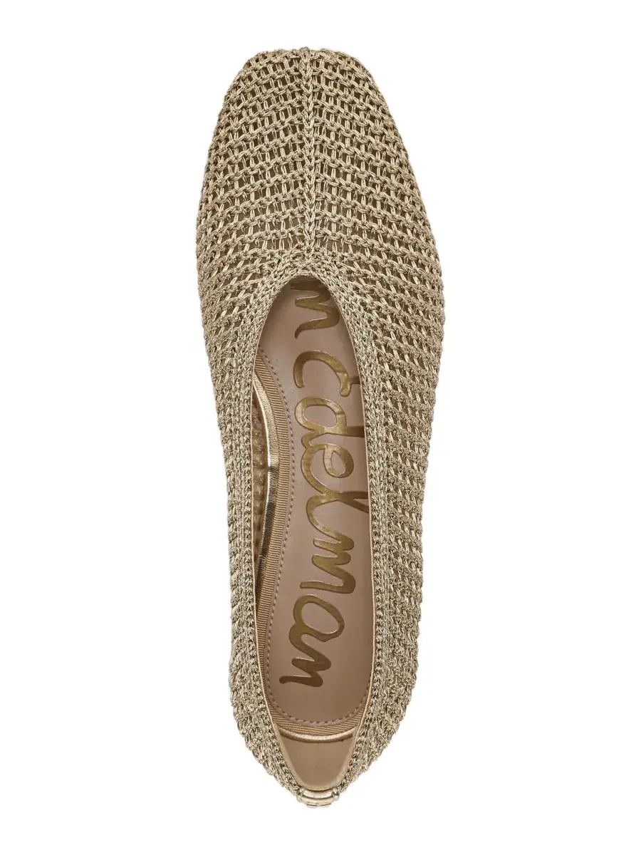 Женские вязаные балетки Kasey Sam Edelman, amber золото woven fabric — изображение 4 из 5, золотистый