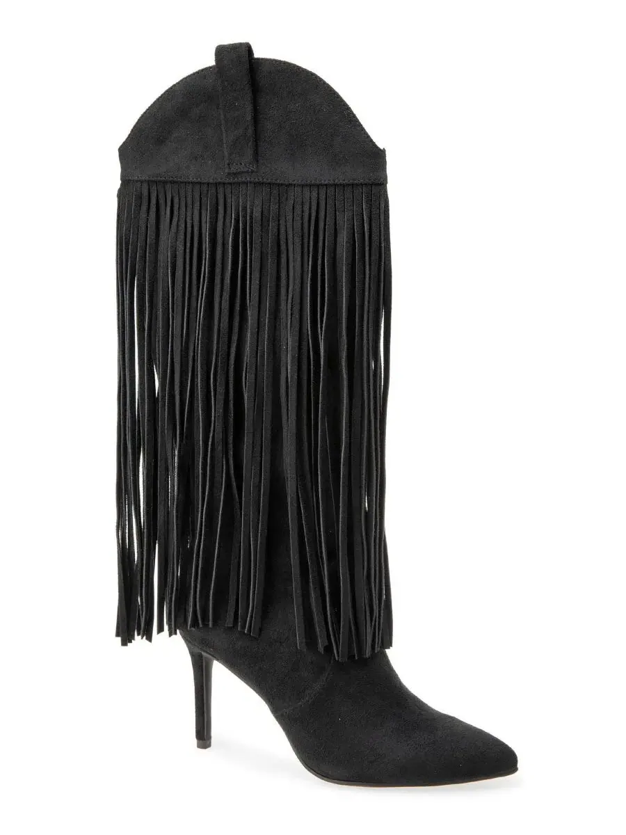 Ботинки женские с бахромой и острым носком Appti Fringe Pointed Toe Boot Christian Siriano — изображение 1 из 5, черный