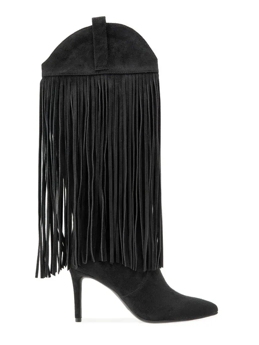 Ботинки женские с бахромой и острым носком Appti Fringe Pointed Toe Boot Christian Siriano — изображение 2 из 5, черный