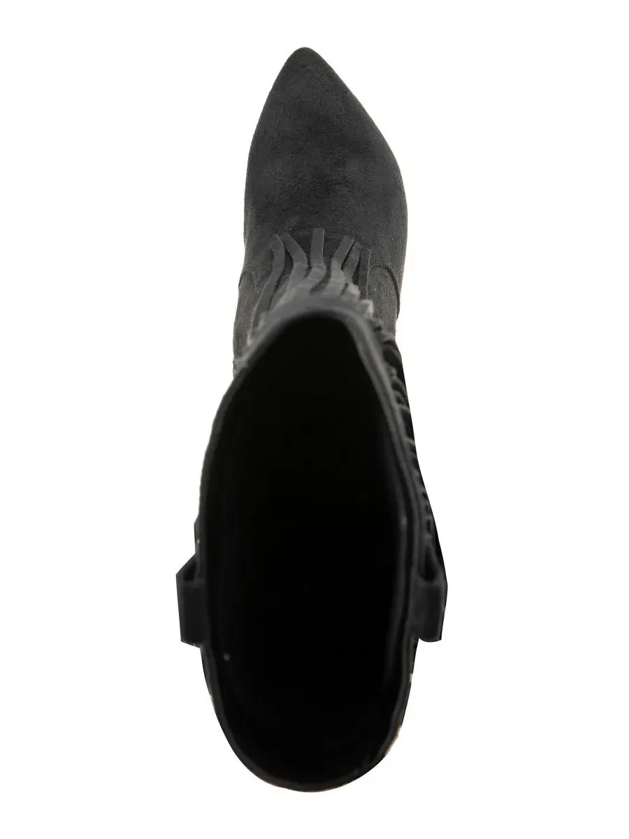 Ботинки женские с бахромой и острым носком Appti Fringe Pointed Toe Boot Christian Siriano — изображение 4 из 5, черный