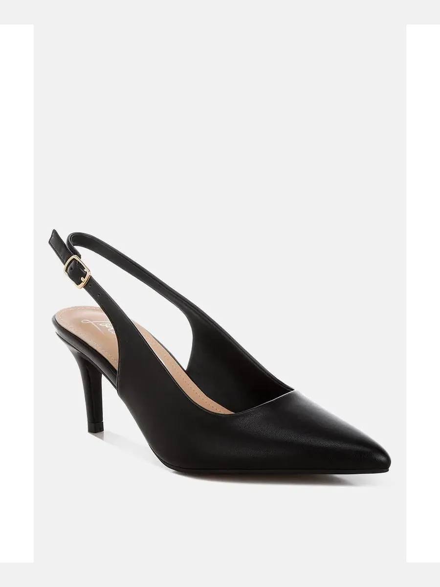 Туфли-лодочки на каблуке-шпильке с ремешком-пряжкой Jaoba Pointed Toe Pin Buckle Slingbacks London — изображение 1 из 5
