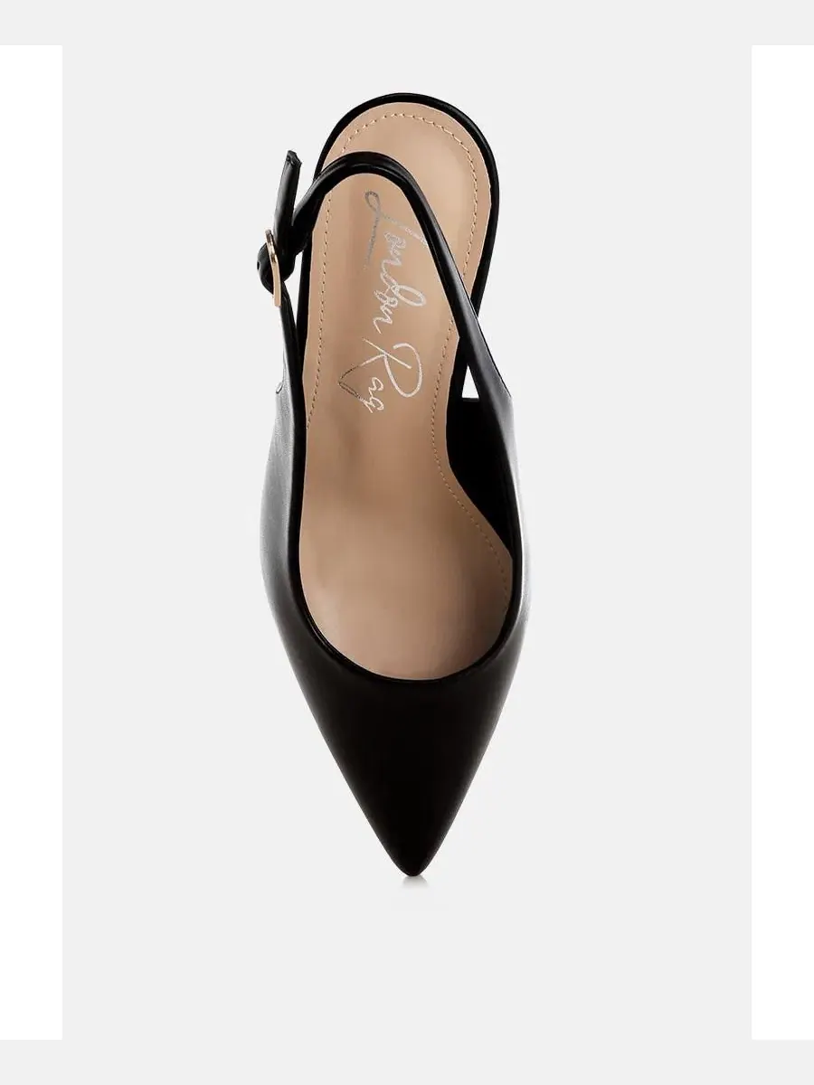 Туфли-лодочки на каблуке-шпильке с ремешком-пряжкой Jaoba Pointed Toe Pin Buckle Slingbacks London — изображение 4 из 5