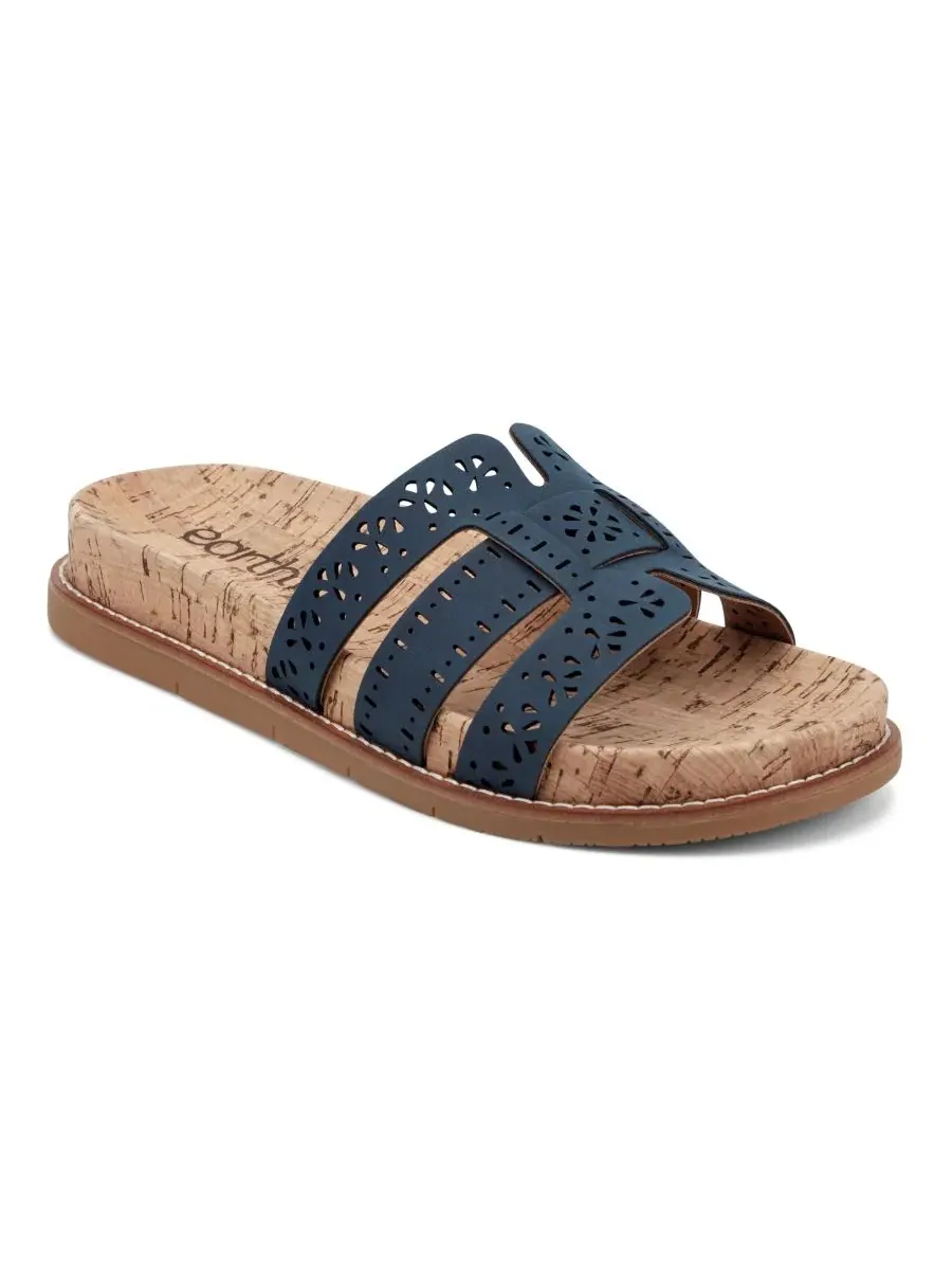 Сандалии-слайды с пробковой стелькой Fairren Flat Slip-On Footbed Sandals Earth