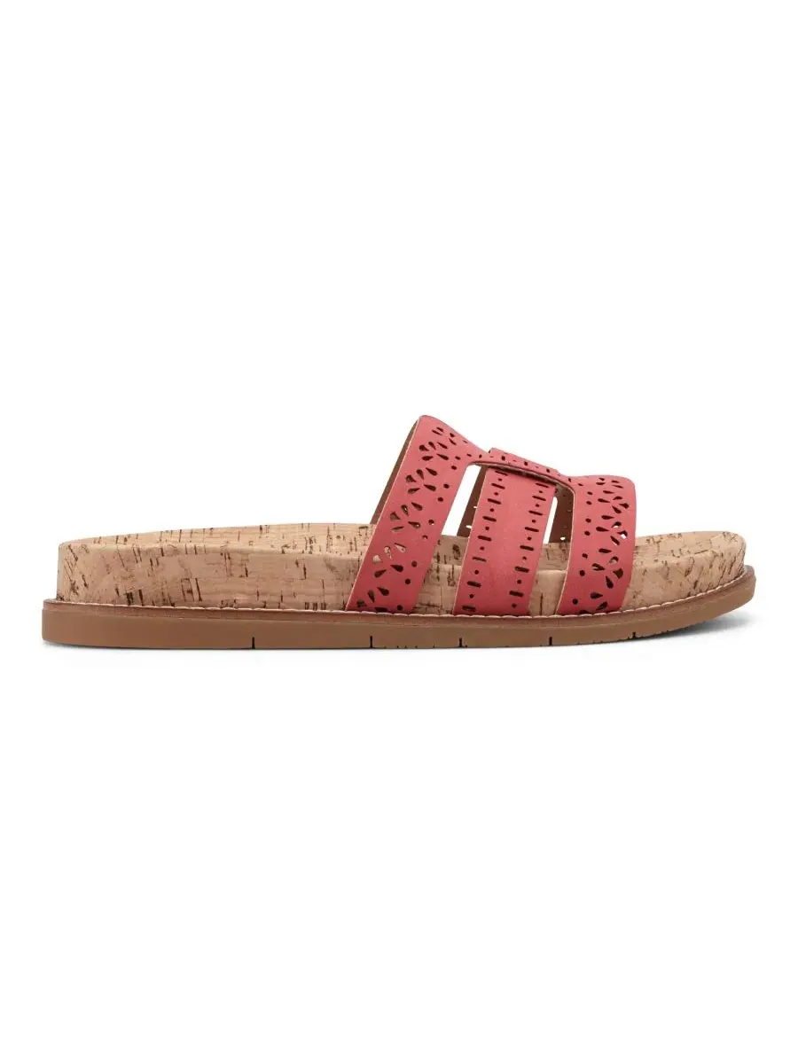 Женские сандалии с закрытым носком на плоской подошве Fairren Flat Slip-On Footbed Sandals Earth — изображение 2 из 5