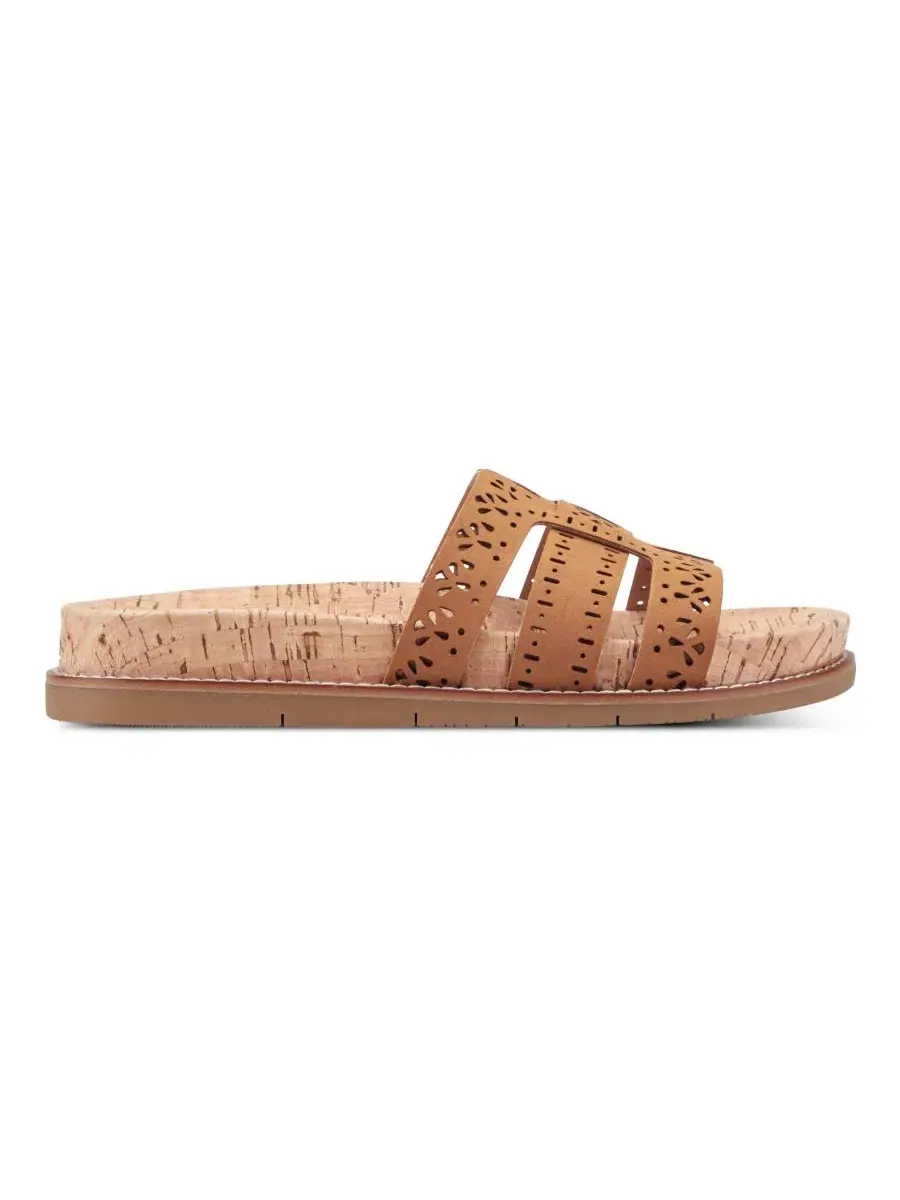 Сандалии-слайды с пробковой стелькой Fairren Flat Slip-On Footbed Earth — изображение 2 из 5, прозрачный