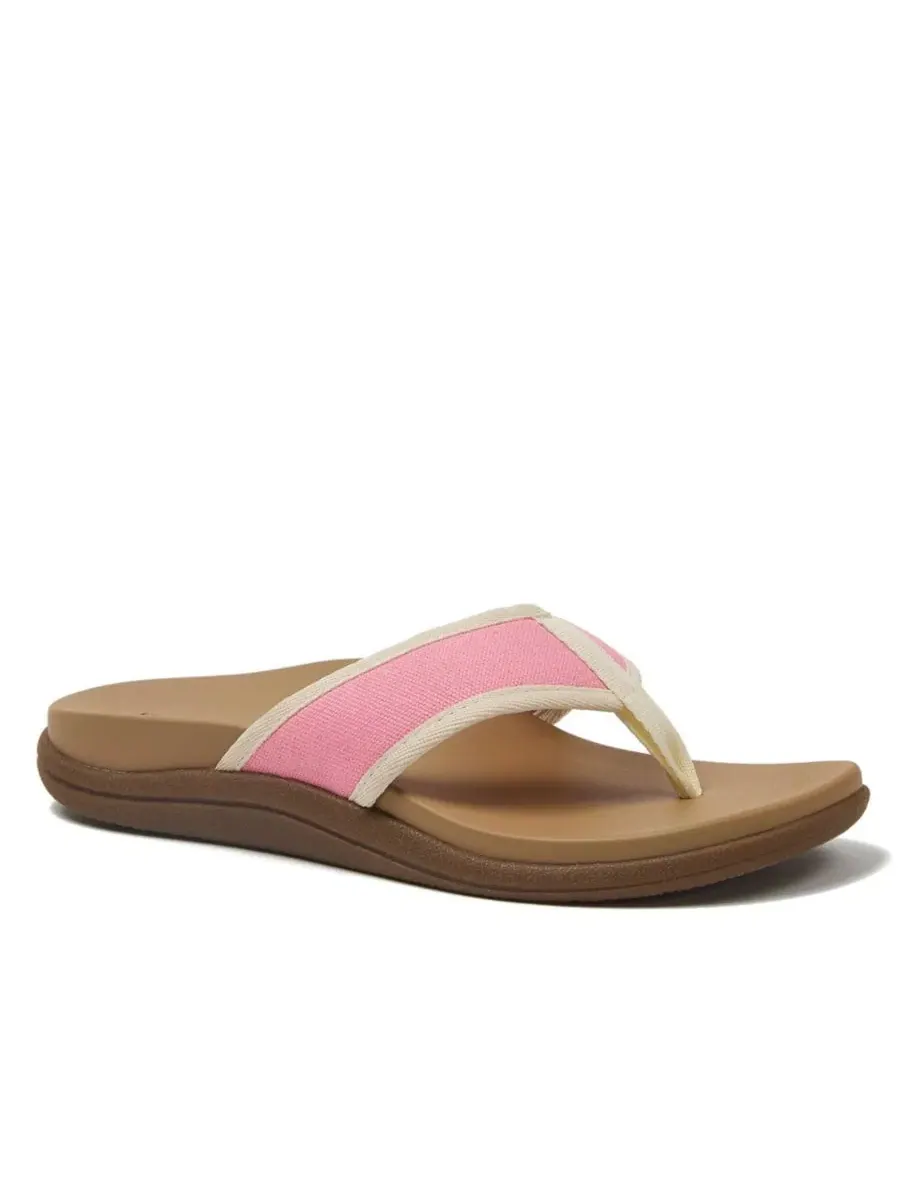 Женские шлепанцы из канваса All Day Comfort Canvas Flip Flops Lands' End — изображение 1 из 4, розовый