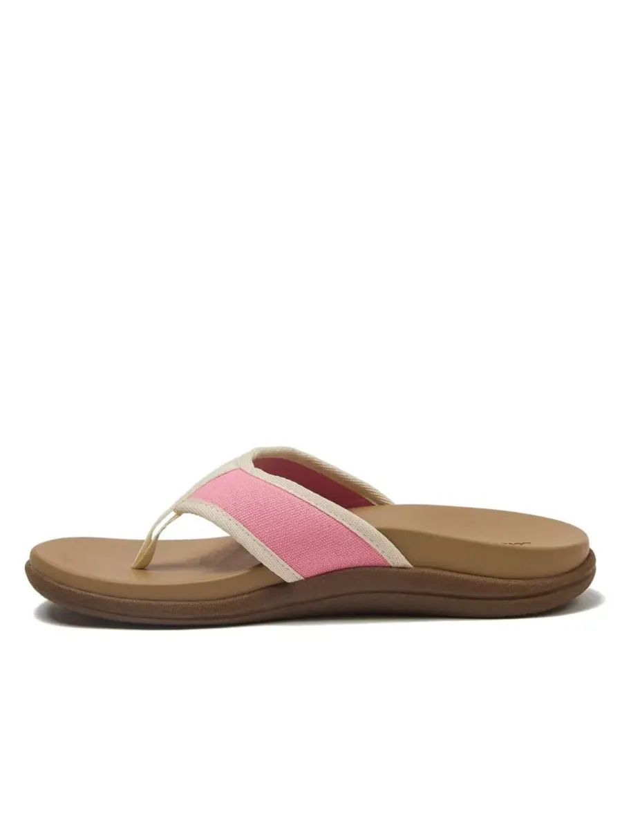 Женские шлепанцы из канваса All Day Comfort Canvas Flip Flops Lands' End — изображение 3 из 4, розовый