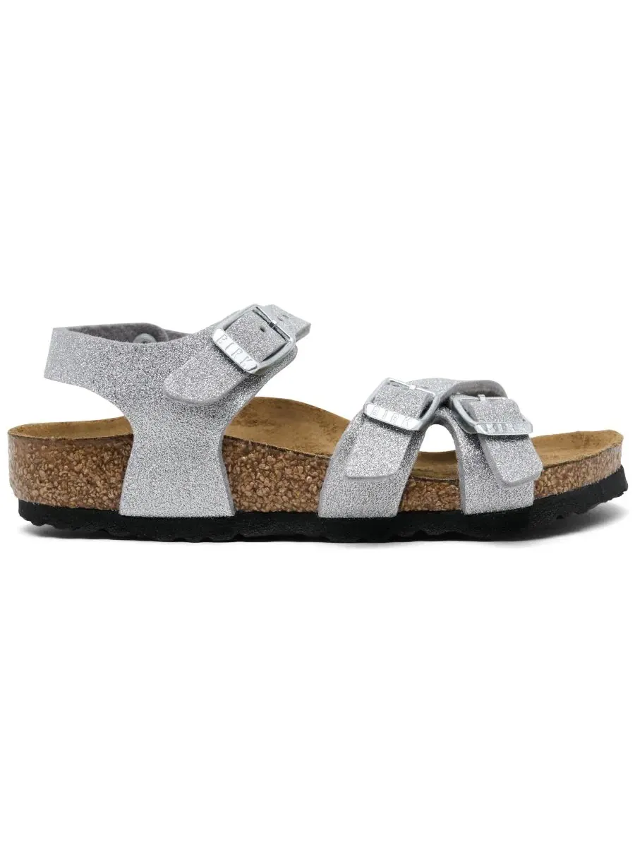 Сандалии с блестками Kumba Birkenstock — изображение 2 из 6, серебряный