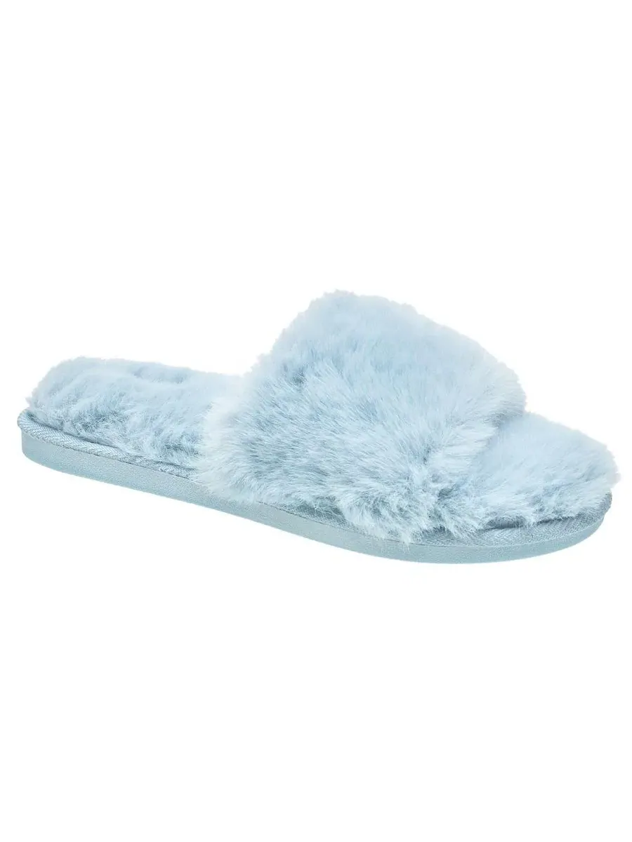 Домашние тапочки с искусственным мехом, открытый носок Nine West
