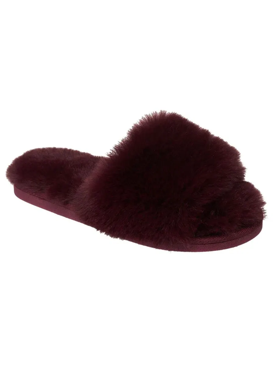 Женские тапочки-слайды с искусственным мехом, открытый носок Nine West