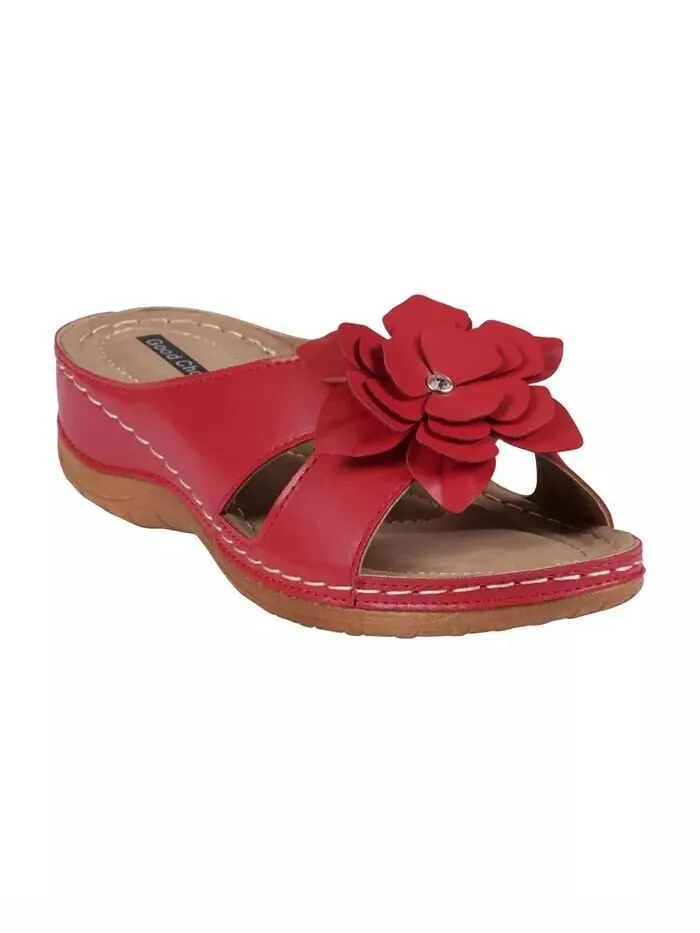 Женские комфортные сандалии Joy Flower Rosette GC Shoes — изображение 1 из 5, коралл