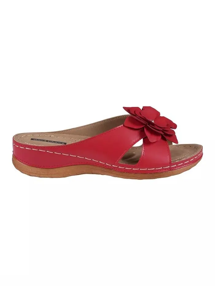 Женские комфортные сандалии Joy Flower Rosette GC Shoes — изображение 2 из 5, коралл