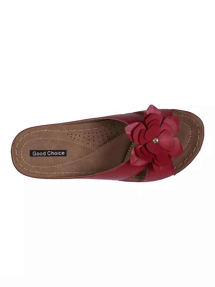 Женские комфортные сандалии Joy Flower Rosette GC Shoes — изображение 4 из 5, коралл