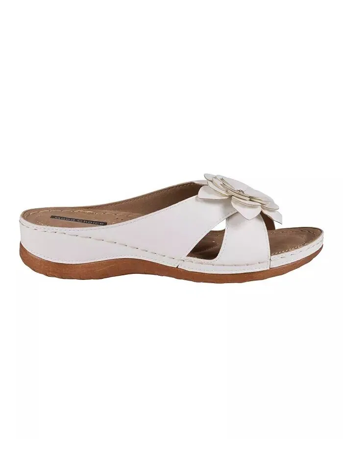Женские комфортные сандалии Joy Flower Rosette GC Shoes — изображение 2 из 5, белый