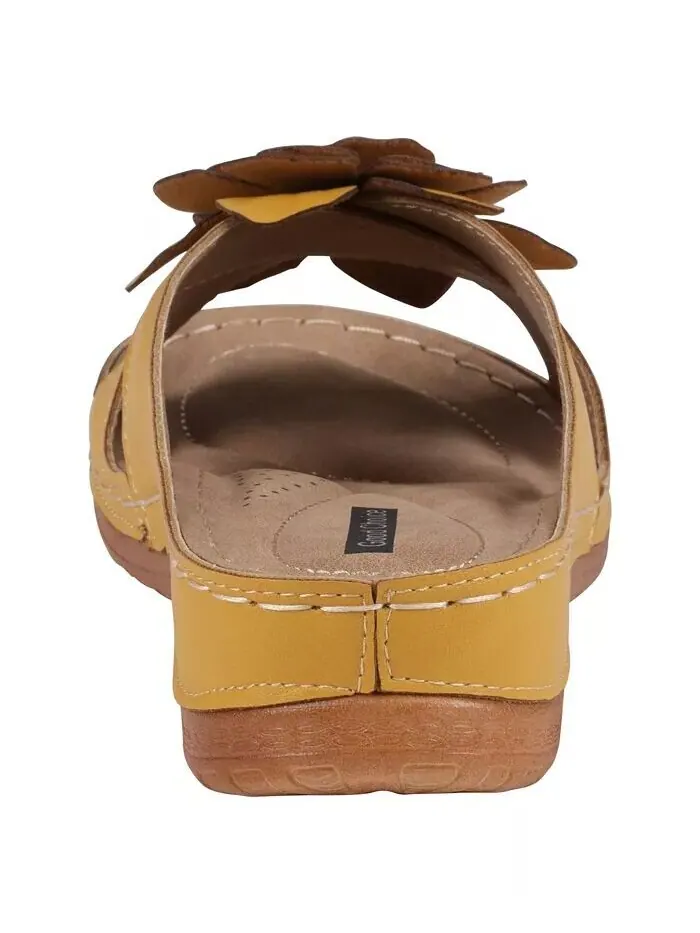 Женские комфортные сандалии Joy Flower Rosette GC Shoes — изображение 3 из 5, желтый