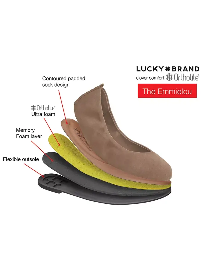 Женские балетки Emmielou Lucky Brand — изображение 2 из 3, серебристый металлик