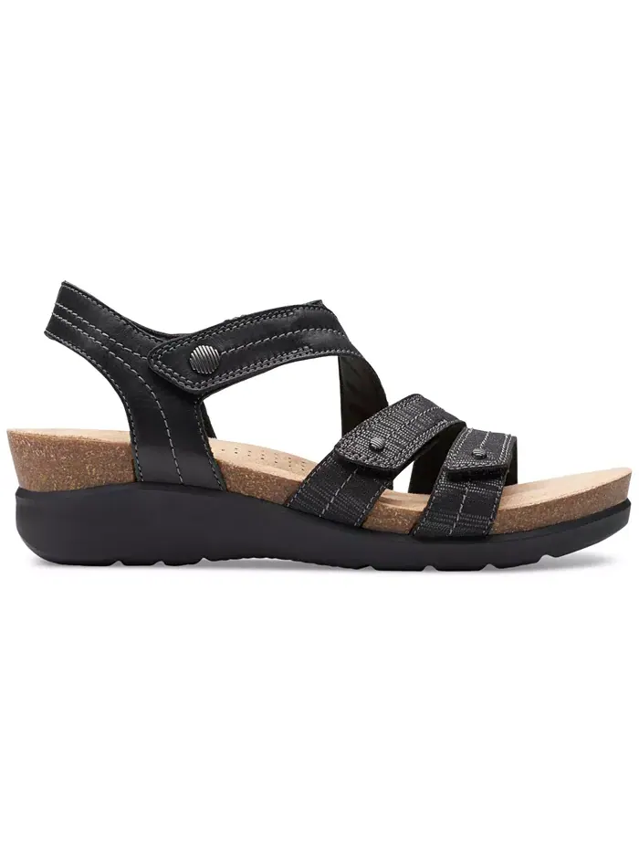 Босоножки женские Clarks Calenne Clara на танкетке — изображение 2 из 5, черный