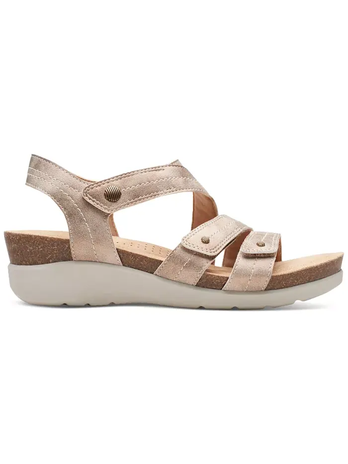 Босоножки женские Clarks Calenne Clara на танкетке — изображение 2 из 5, золото