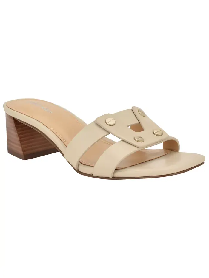 Женские босоножки Andrae Slip-On на блочном каблуке Calvin Klein — изображение 1 из 5, бежевый/бежевый