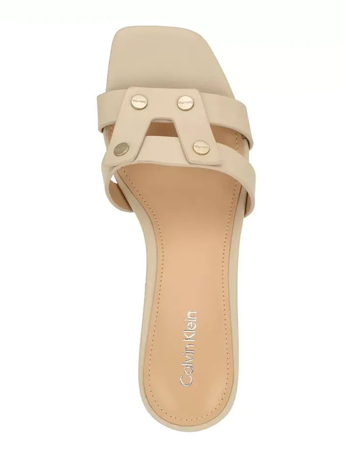 Женские босоножки Andrae Slip-On на блочном каблуке Calvin Klein — изображение 4 из 5, бежевый/бежевый