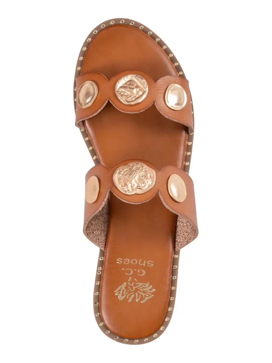 Женские сандалии-слипоны Nolah Coin Gc Shoes — изображение 4 из 5, бежевый
