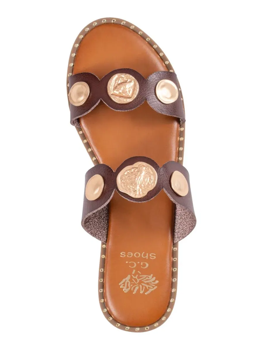 Женские сандалии-слипоны Nolah Coin Gc Shoes — изображение 4 из 5, коричневый