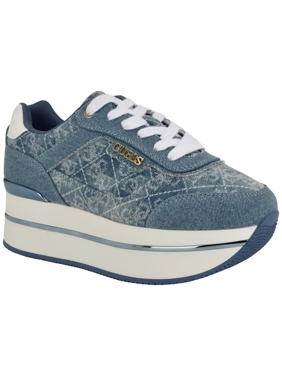 Женские кроссовки Hansin на двойной платформе со шнуровкой GUESS