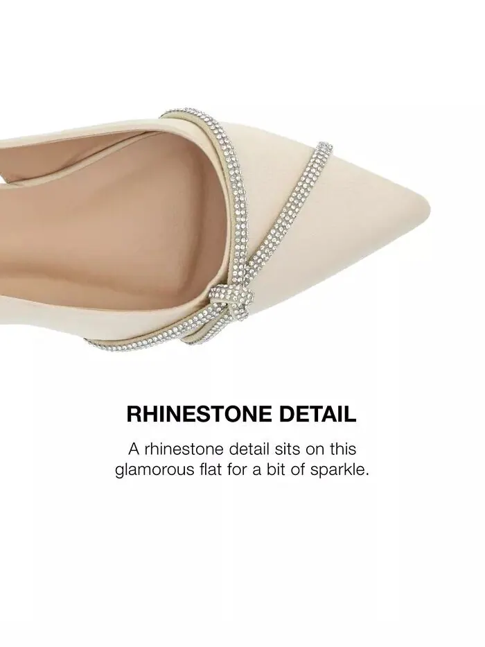 Женские туфли Rebbel Rhinestone Knot Slingback Flats Journee Collection — изображение 7 из 9, шампань