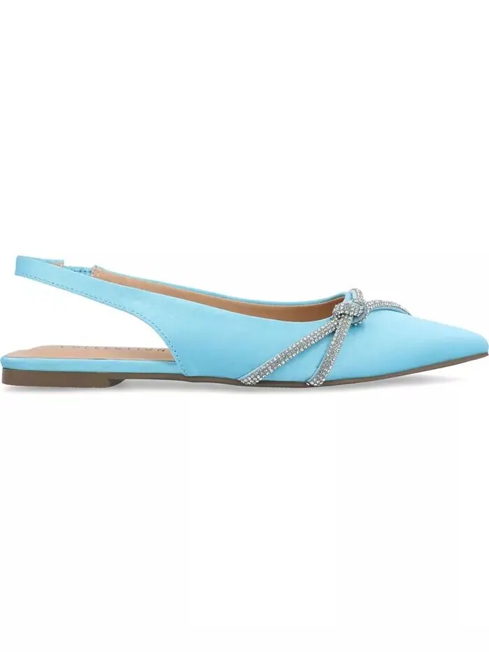 Женские туфли Rebbel Rhinestone Knot Slingback Flats Journee Collection — изображение 2 из 8, синий