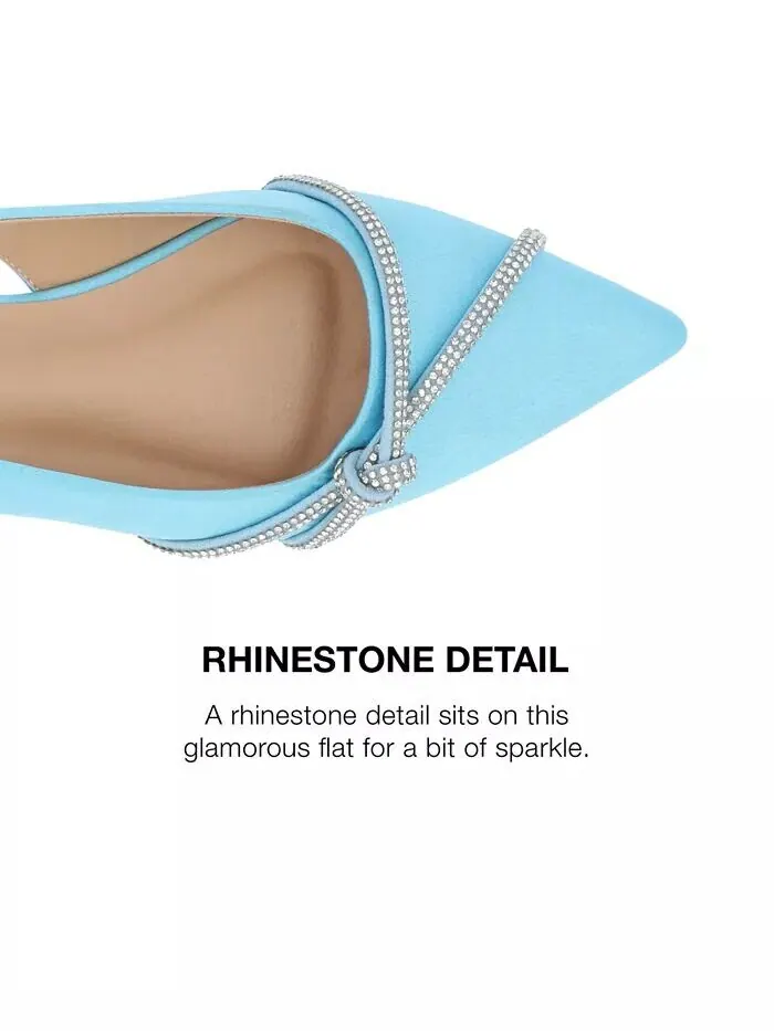 Женские туфли Rebbel Rhinestone Knot Slingback Flats Journee Collection — изображение 7 из 8, синий