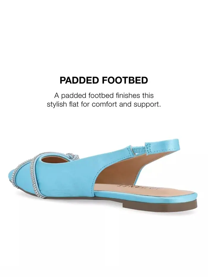 Женские туфли Rebbel Rhinestone Knot Slingback Flats Journee Collection — изображение 8 из 8, синий
