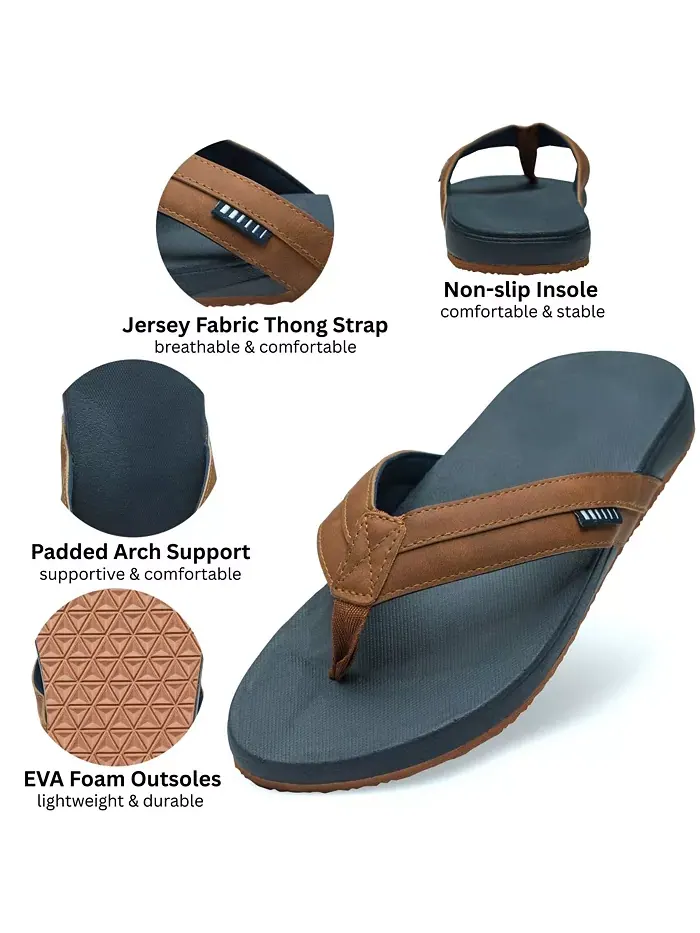 Мужские шлепанцы Trey Flip Flops с амортизирующей подошвой из EVA, удобные пляжные сандалии Alpine — изображение 7 из 7