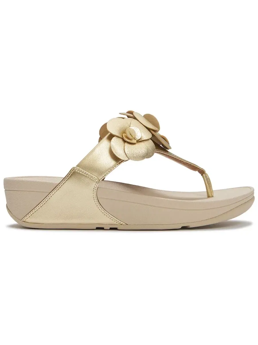 Босоножки-сланцы с цветочным принтом FitFlop — изображение 2 из 6, платиновый
