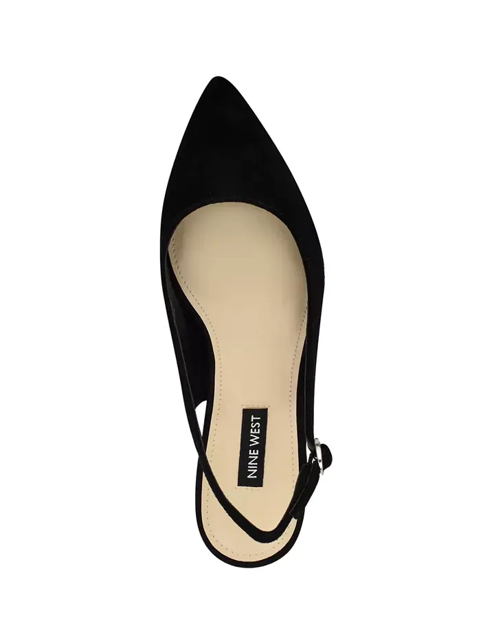 Женские туфли-лодочки Kamsee на устойчивом каблуке с открытой пяткой Nine West — изображение 4 из 5, черный