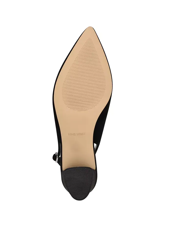Женские туфли-лодочки Kamsee на устойчивом каблуке с открытой пяткой Nine West — изображение 5 из 5, черный