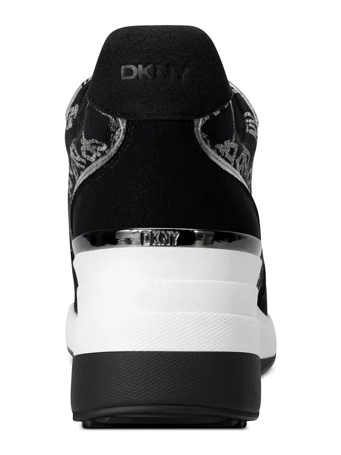 Женские кроссовки Kamay на шнуровке с клиновидной подошвой DKNY — изображение 3 из 5, черный