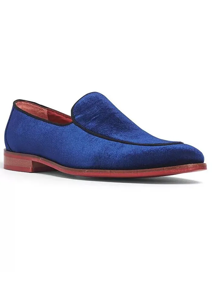 Мужские бархатные свадебные мокасины Prince Slip-On Carlos by Carlos Santana — изображение 1 из 5, темно-синий