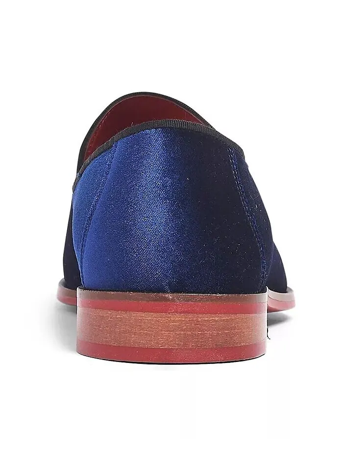 Мужские бархатные свадебные мокасины Prince Slip-On Carlos by Carlos Santana — изображение 3 из 5, темно-синий
