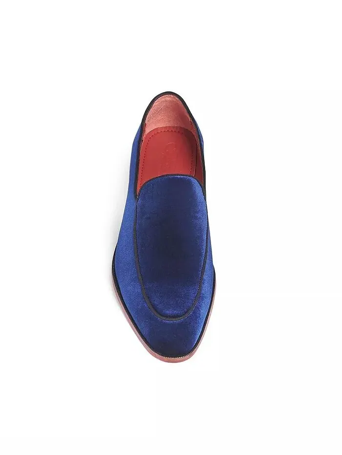 Мужские бархатные свадебные мокасины Prince Slip-On Carlos by Carlos Santana — изображение 4 из 5, темно-синий