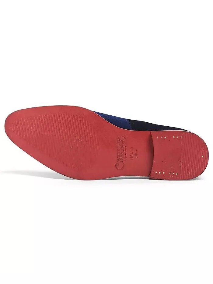 Мужские бархатные свадебные мокасины Prince Slip-On Carlos by Carlos Santana — изображение 5 из 5, темно-синий
