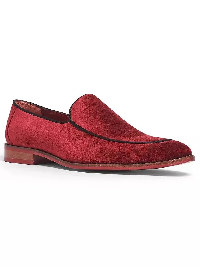 Мужские бархатные свадебные мокасины Prince Slip-On Carlos by Carlos Santana — изображение 1 из 5, красный