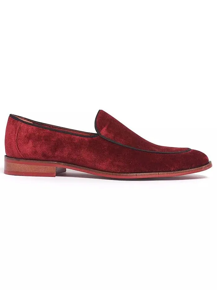 Мужские бархатные свадебные мокасины Prince Slip-On Carlos by Carlos Santana — изображение 2 из 5, красный