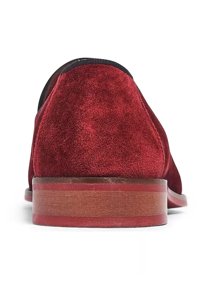 Мужские бархатные свадебные мокасины Prince Slip-On Carlos by Carlos Santana — изображение 3 из 5, красный