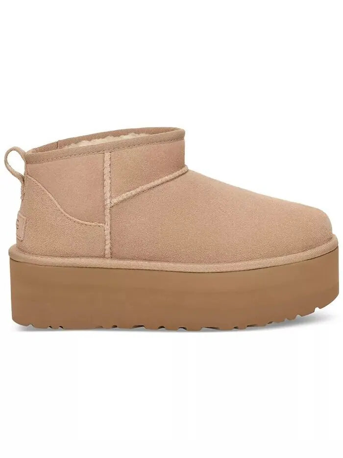 Женские классические ботильоны на платформе ультра-мини UGG — изображение 2 из 6, бежевый