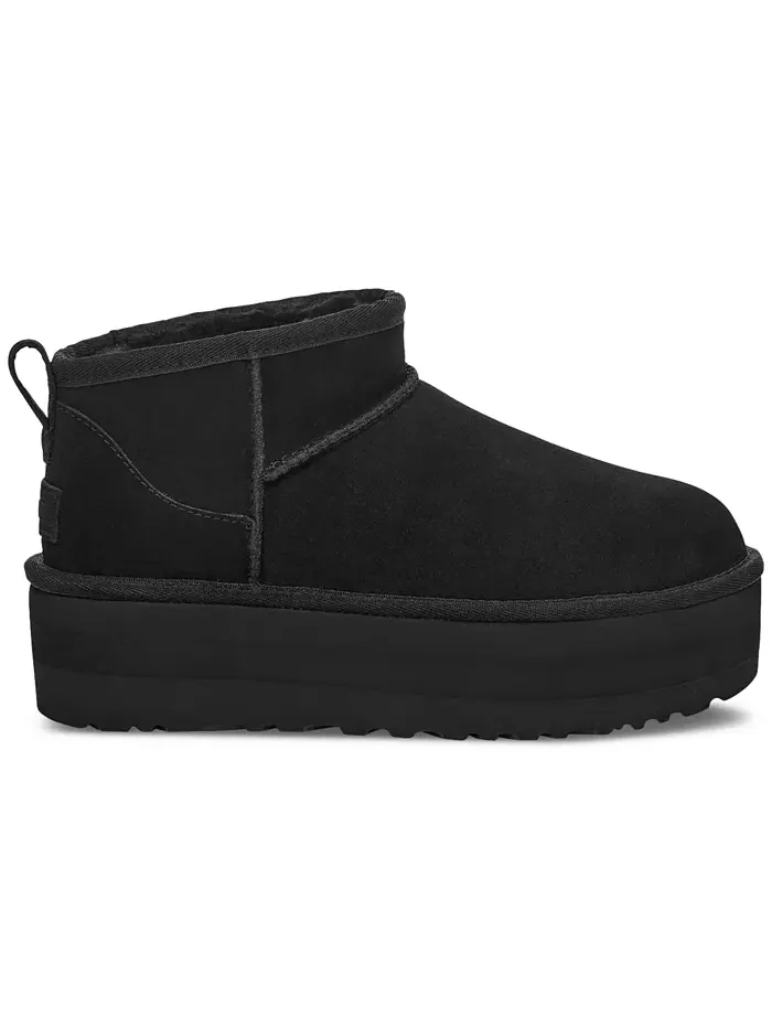 Женские классические ультрамини-ботинки на платформе UGG® — изображение 2 из 8, черный