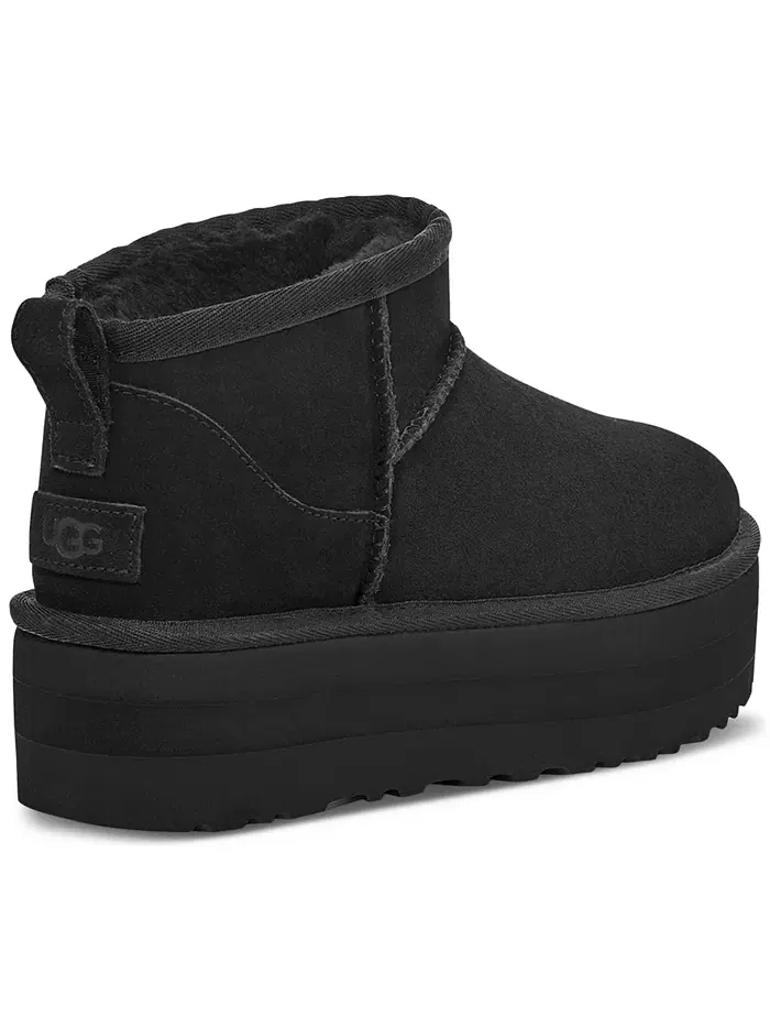 Женские классические ультрамини-ботинки на платформе UGG® — изображение 3 из 8, черный